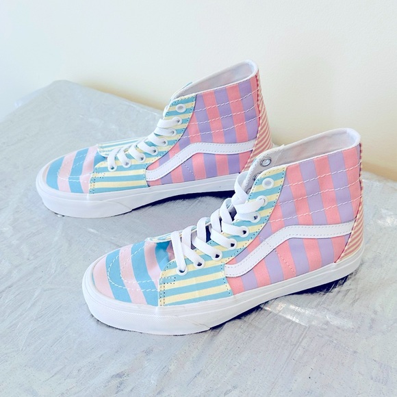 NEW VANS Unisex High Top Striped Pastel Colors W/8 or M/6.5 &  EUR 38.5 - Picture 11 of 11